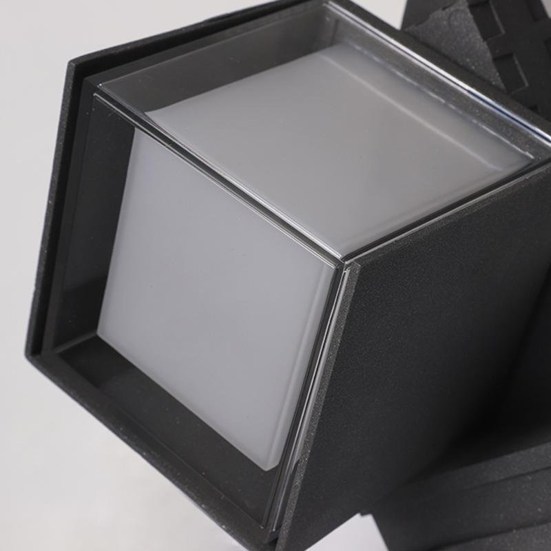 Adjustable Square Lamps Up And Down Lighting Black Outdoor Wall Lights