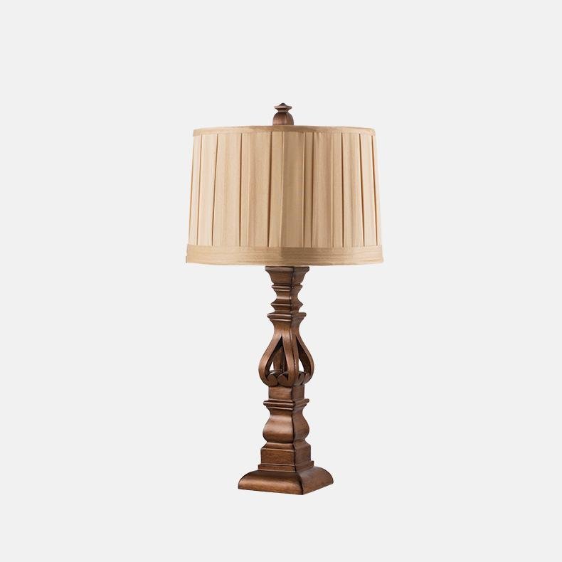 Stripe Drum Shade Antique Rustic Style Tower Table Lamp