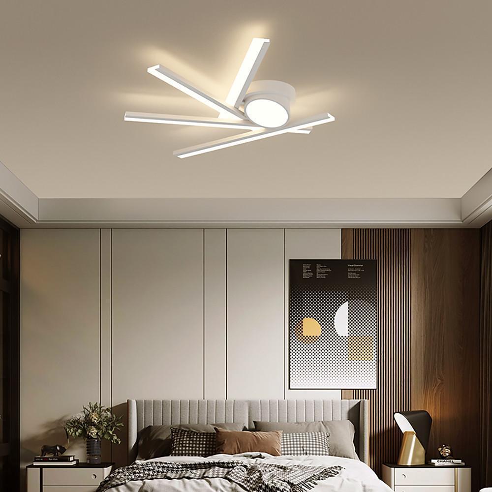 Creative Linear Oval Sticks LED White Modern Flush Mount Ceiling Light