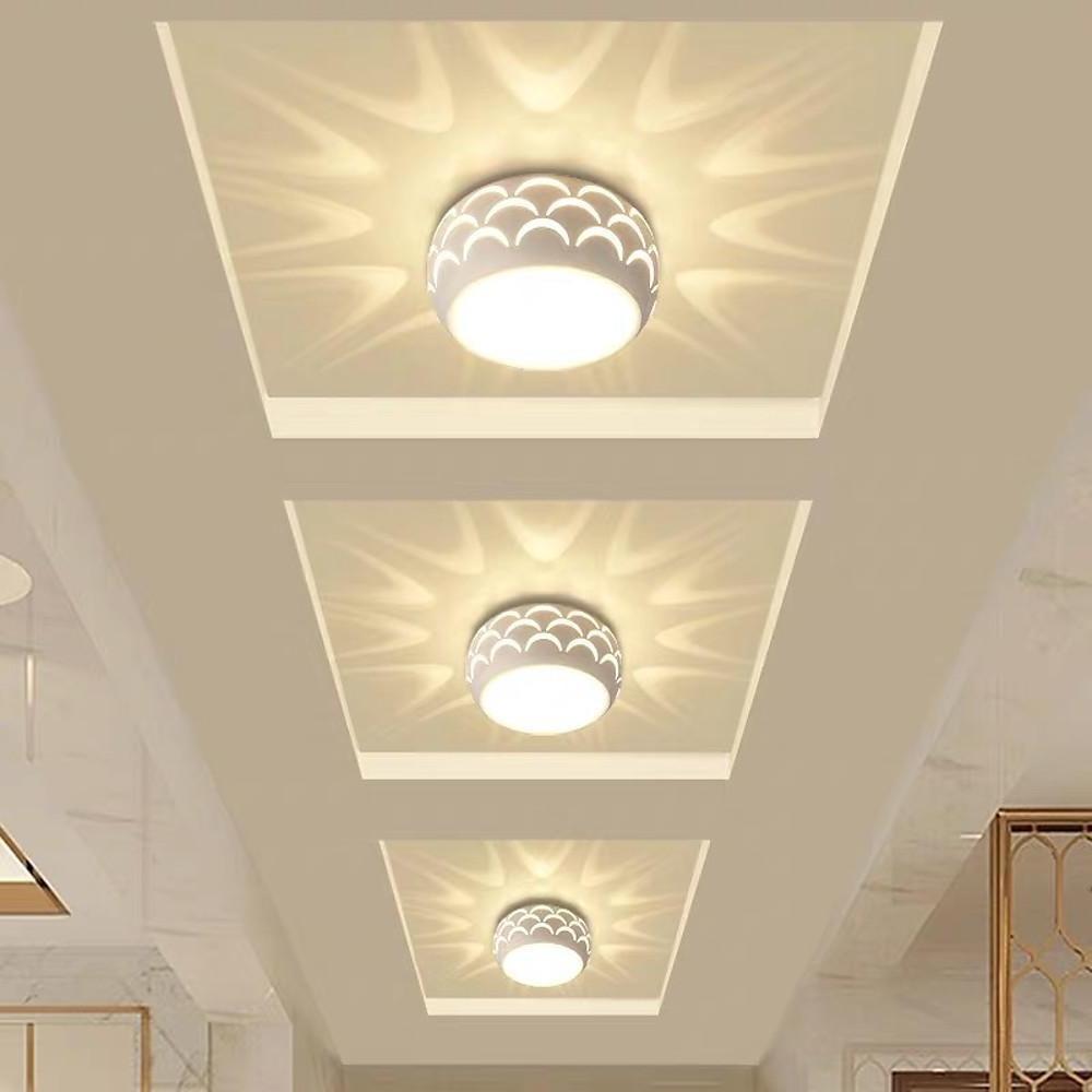 Globe Modern Flush Mount Drum Light Hallway Entryway LED Ceiling Light