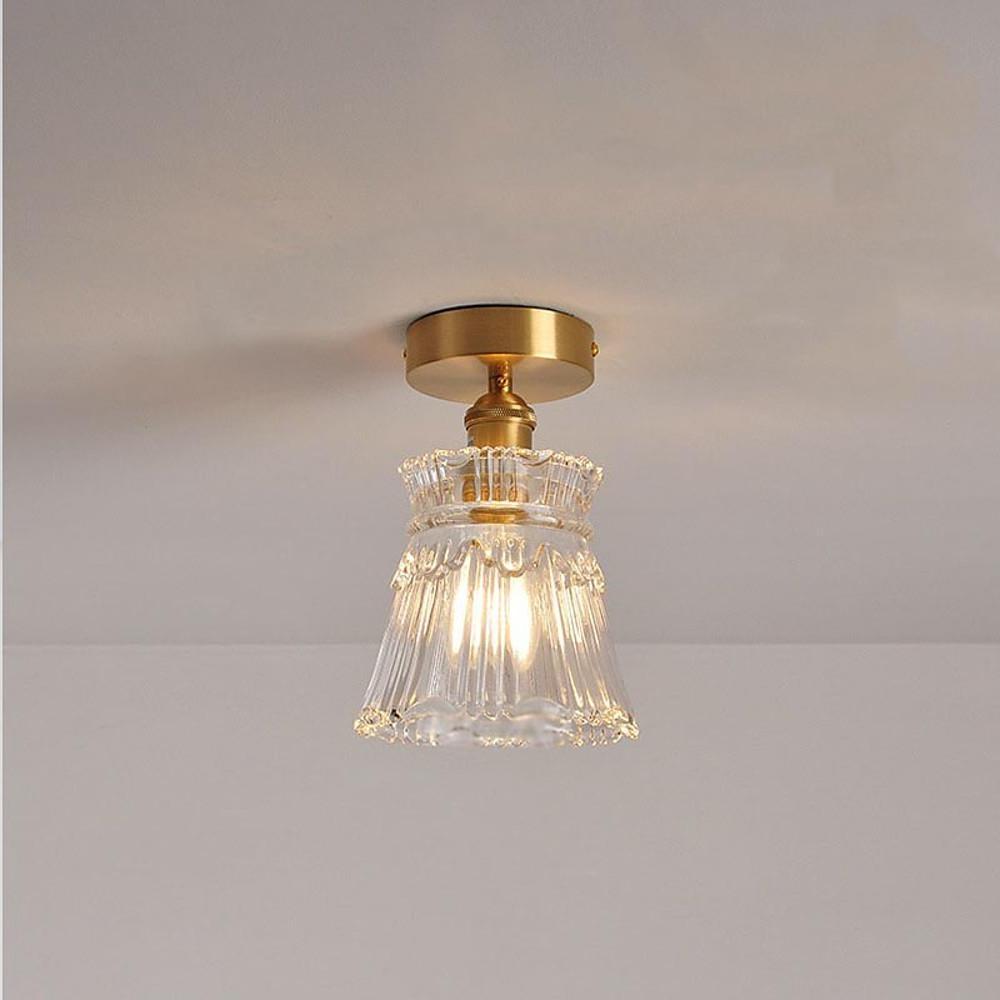 Lantern Modern Glass Copper Hallway Pendant Light Industrial Pendant Lighting