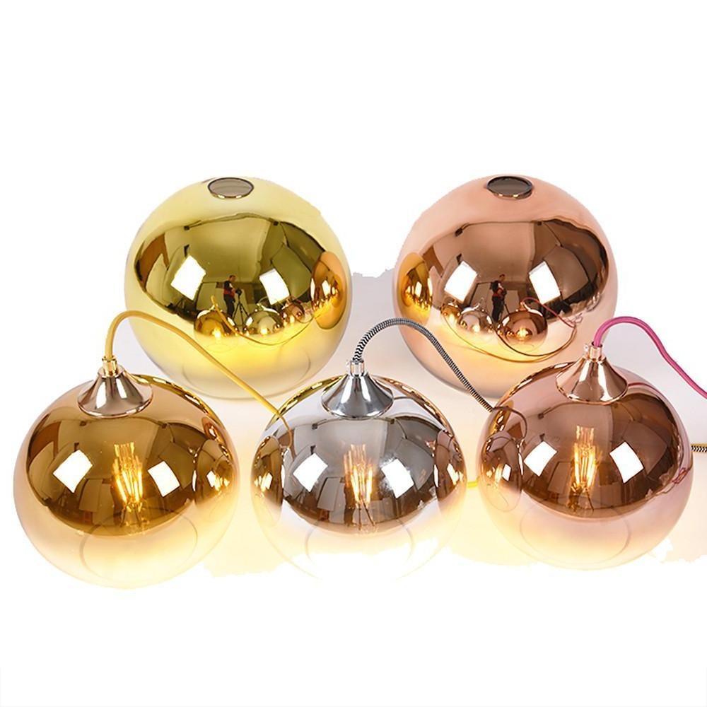 Gradient Color Glass Metal Globe Kitchen Island Pendant Lighting Ceiling Light