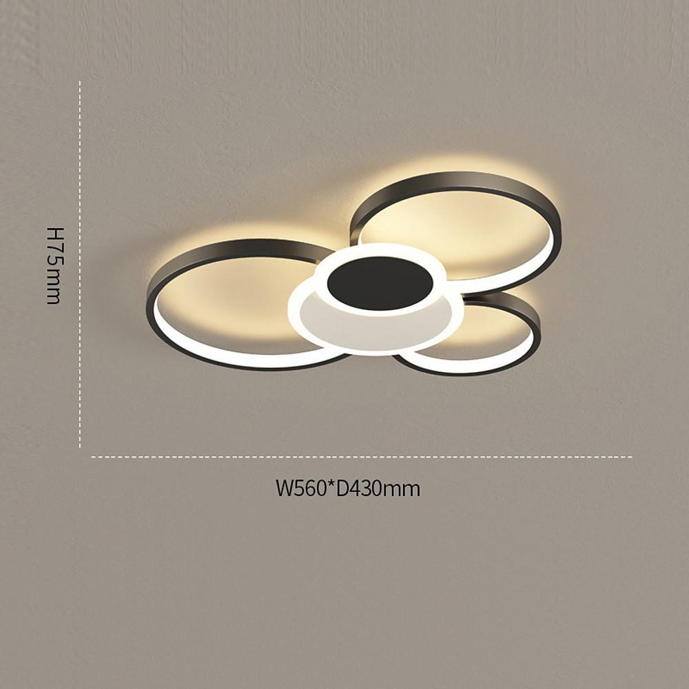 Modern LED Circles Flush Mount Ceiling Light Artistic Eclipse Design, Energy-Efficient Lighting