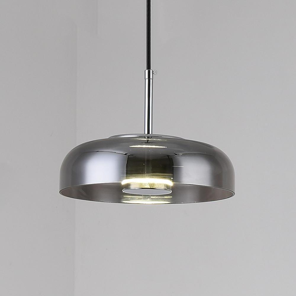 Circular Electroplated Metal Glass LED Modern Pendant Light Hanging Lamp