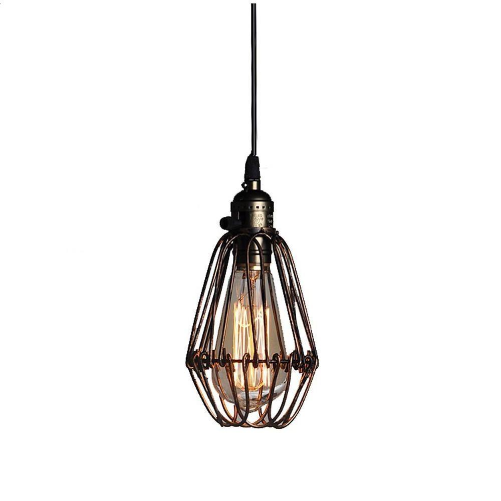 Nordic Vintage Metal Lantern Pendant Light LED Industrial Ceiling Light