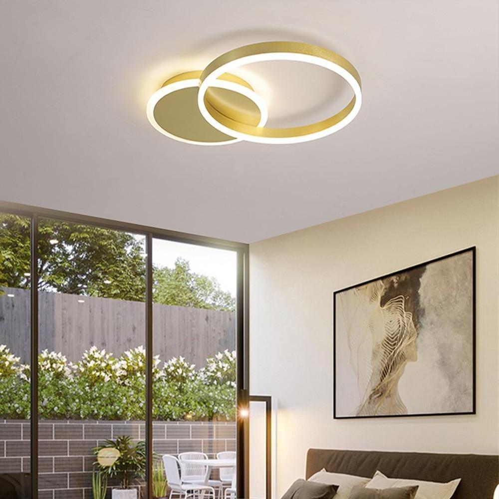 2 Circles Dimmable LED Modern Flush Mount Lighting Ceiling Light Fixture