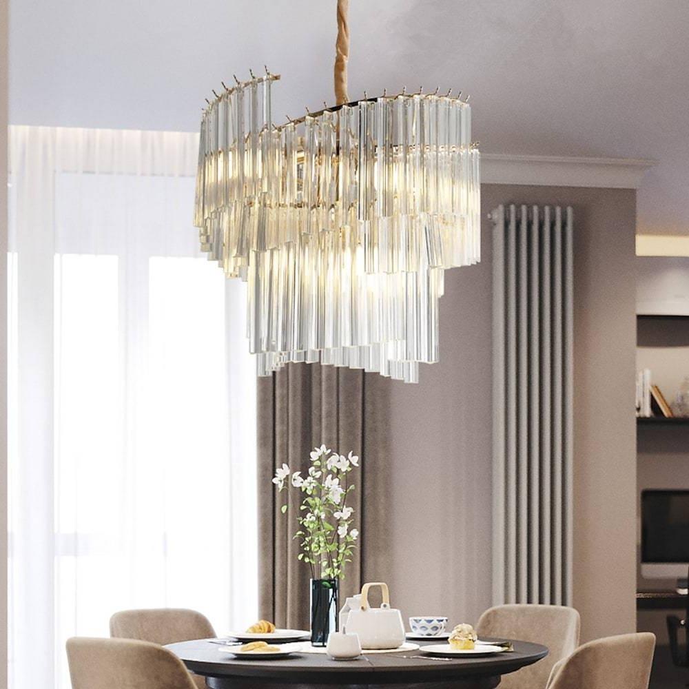 Artistic Electroplated Glass Crystal LED Chandeliers Pendant Light