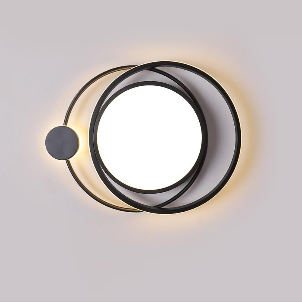 LED Offset Circles Geometric Classic Dimmable Flush Mount Ceiling Light for Bedroom