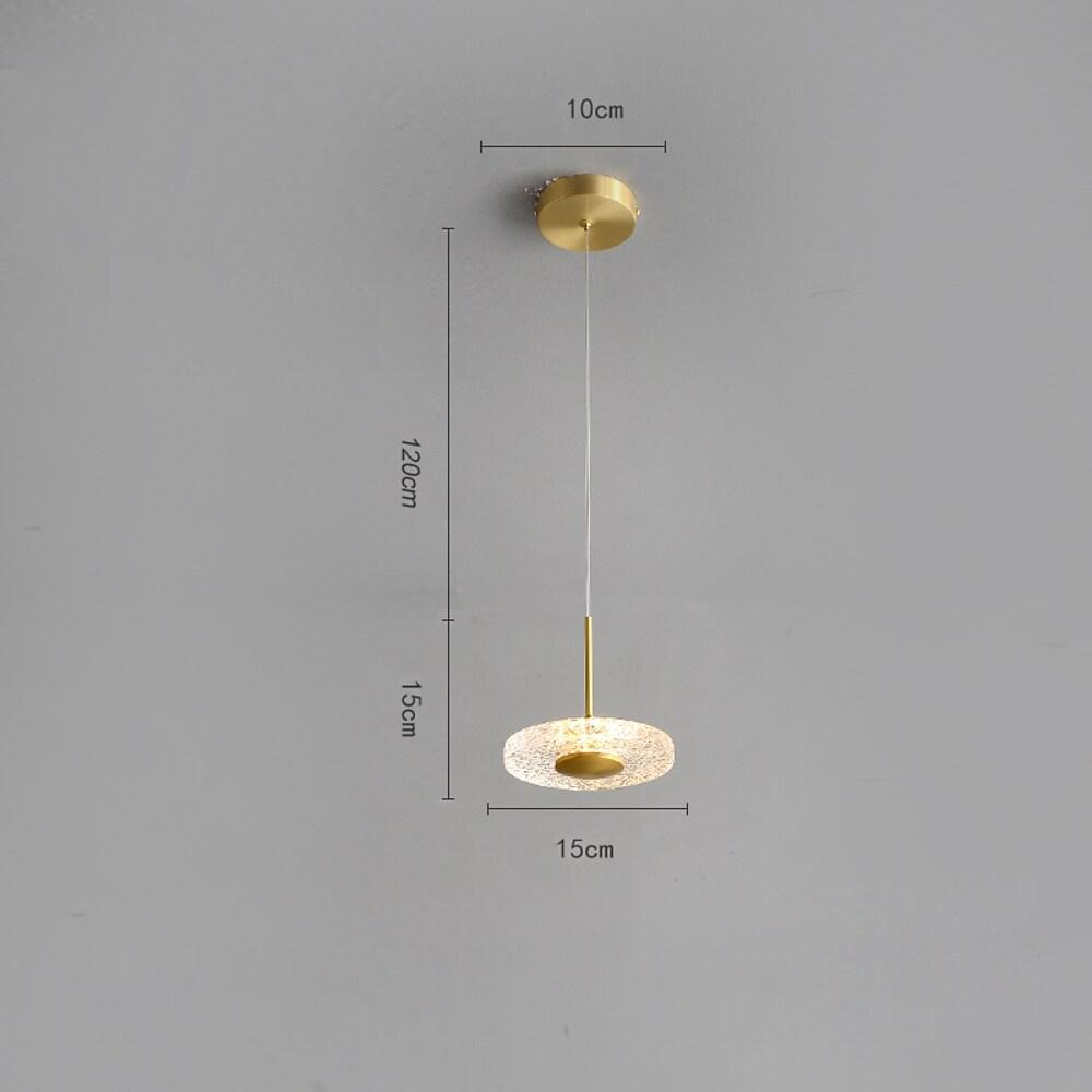 Circular Acrylic Copper LED Gold Nordic Pendant Lighting Hanging Ceiling Lights