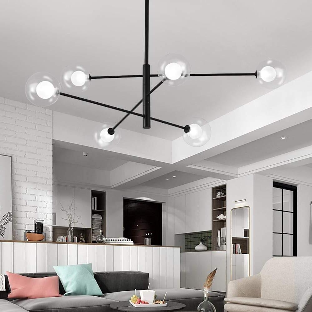 Linear Sputnik Chandelier Black Living Room Chandelier Ceiling Lights