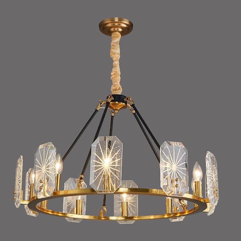 Wagon Wheel Chandeliers - 8 or 10 Lights, Gold Finish