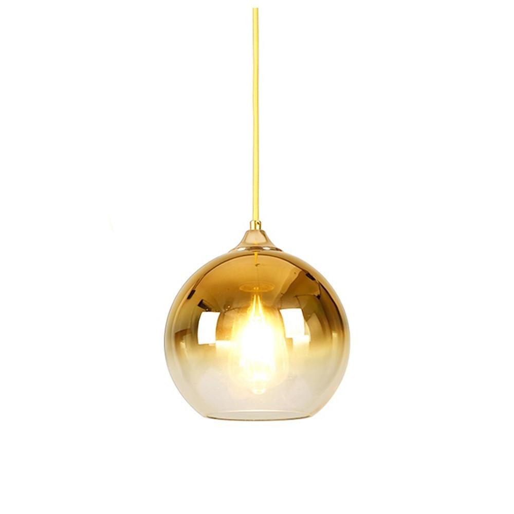 Gradient Color Glass Metal Globe Kitchen Island Pendant Lighting Ceiling Light