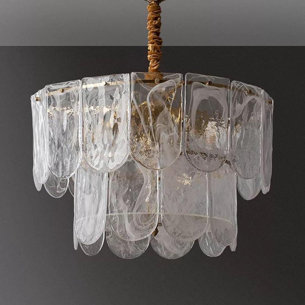 Traditional Classic Chandelier Light Metal Glass Ceiling Light