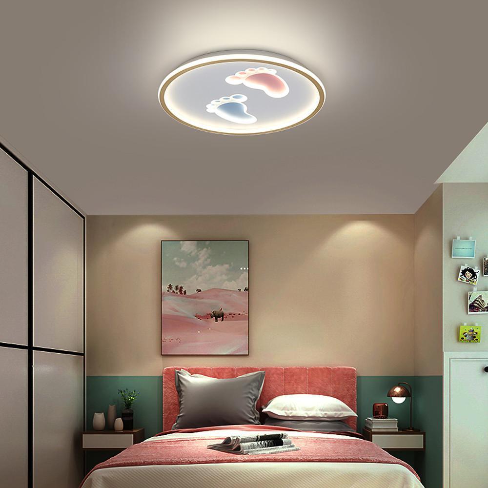 Feet Image Novelty Nordic Metal LED Flush Mount Ceiling Light for Bedroom