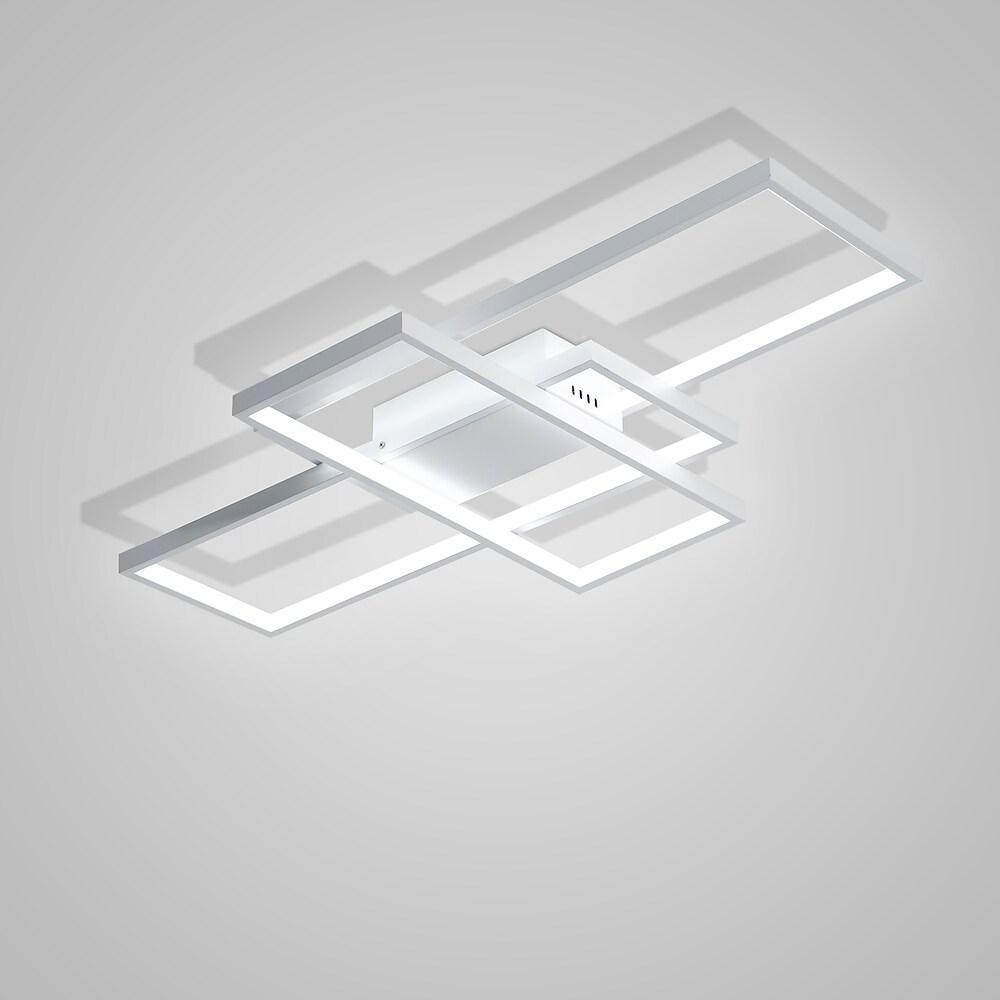 Multi Rectangle Large Flush Mount Ceiling Light with 3 Integrated Tiered Lights