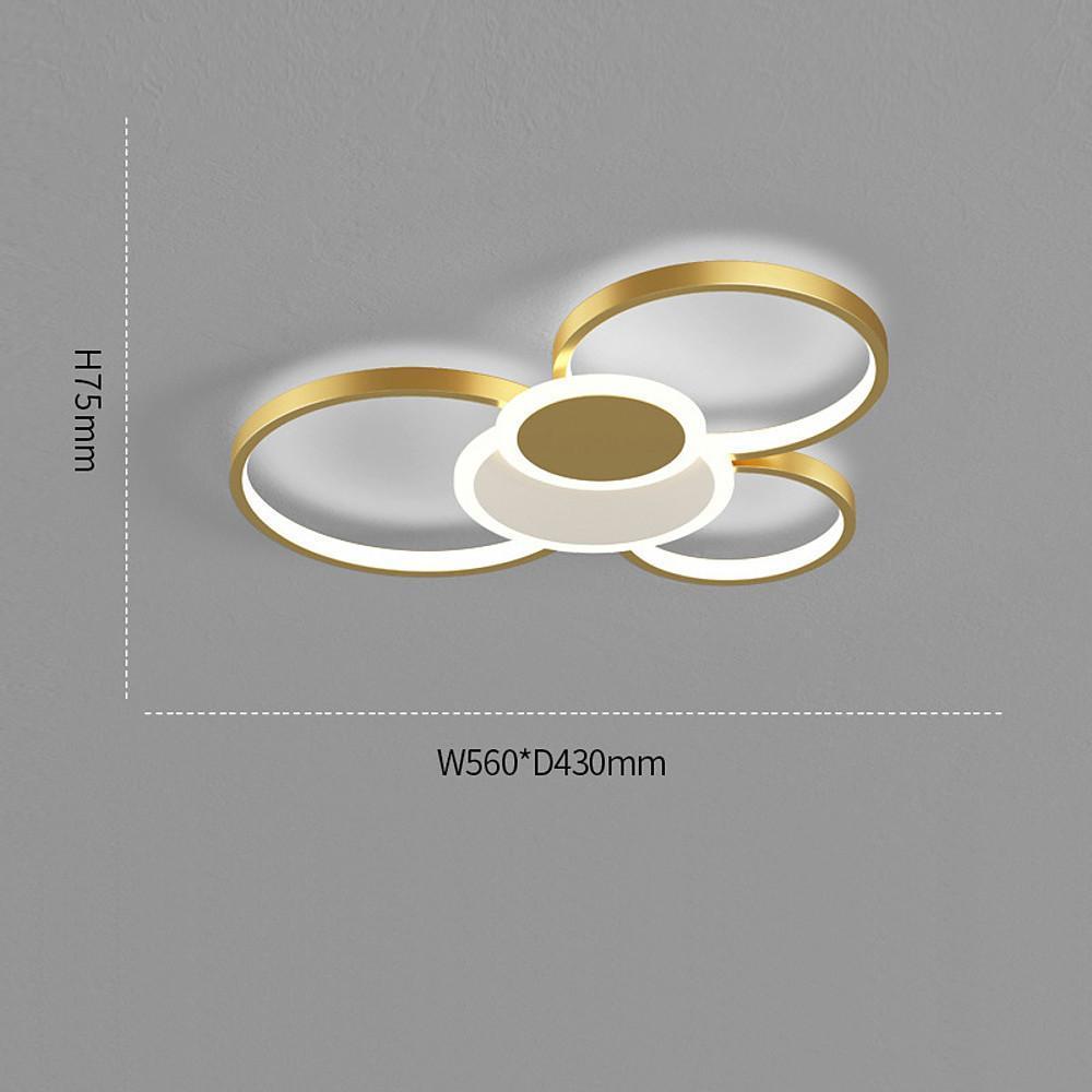 Modern LED Circles Flush Mount Ceiling Light Artistic Eclipse Design, Energy-Efficient Lighting