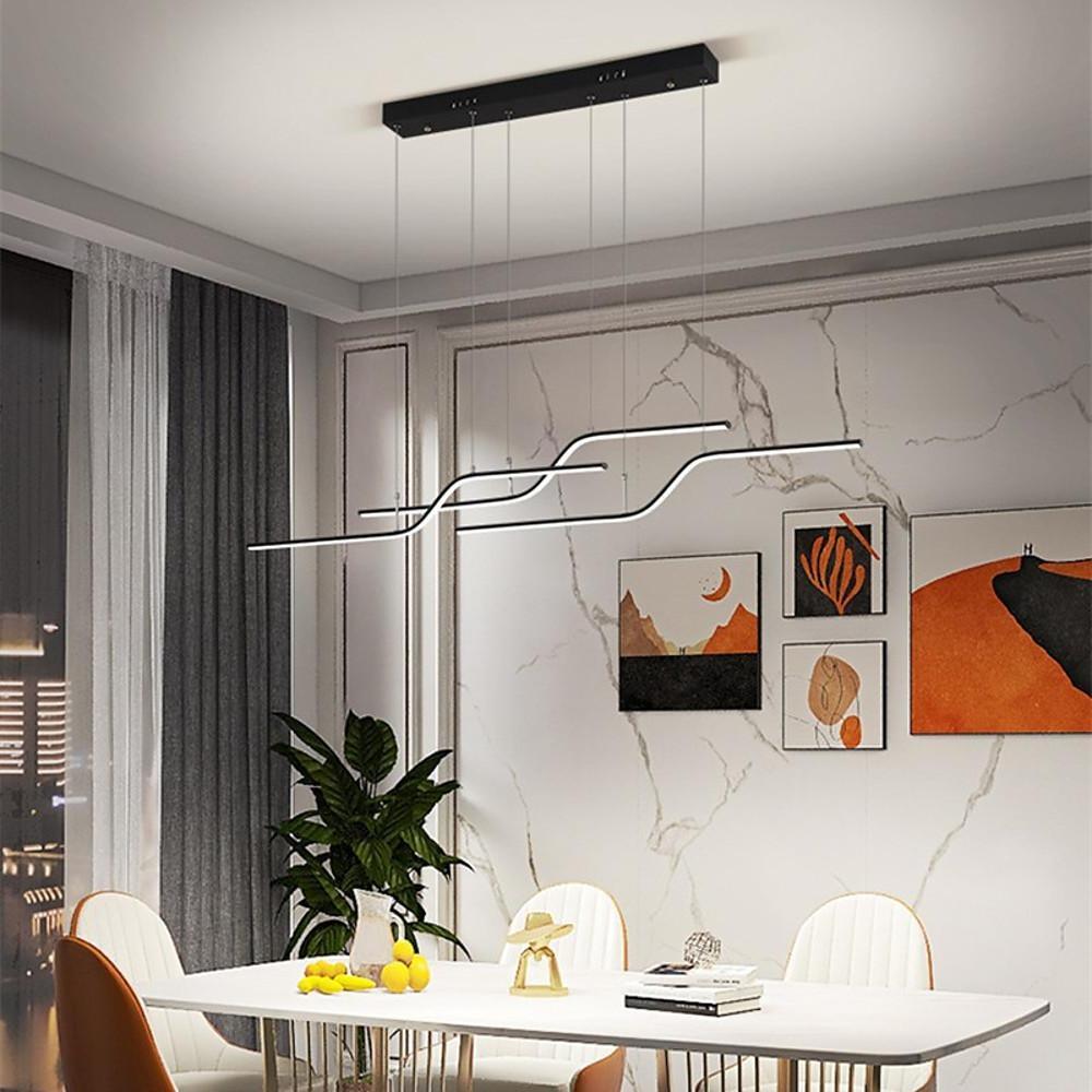 Linear Curved Minimalist Modern Chandeliers Dining Room Lighting Ceiling Light