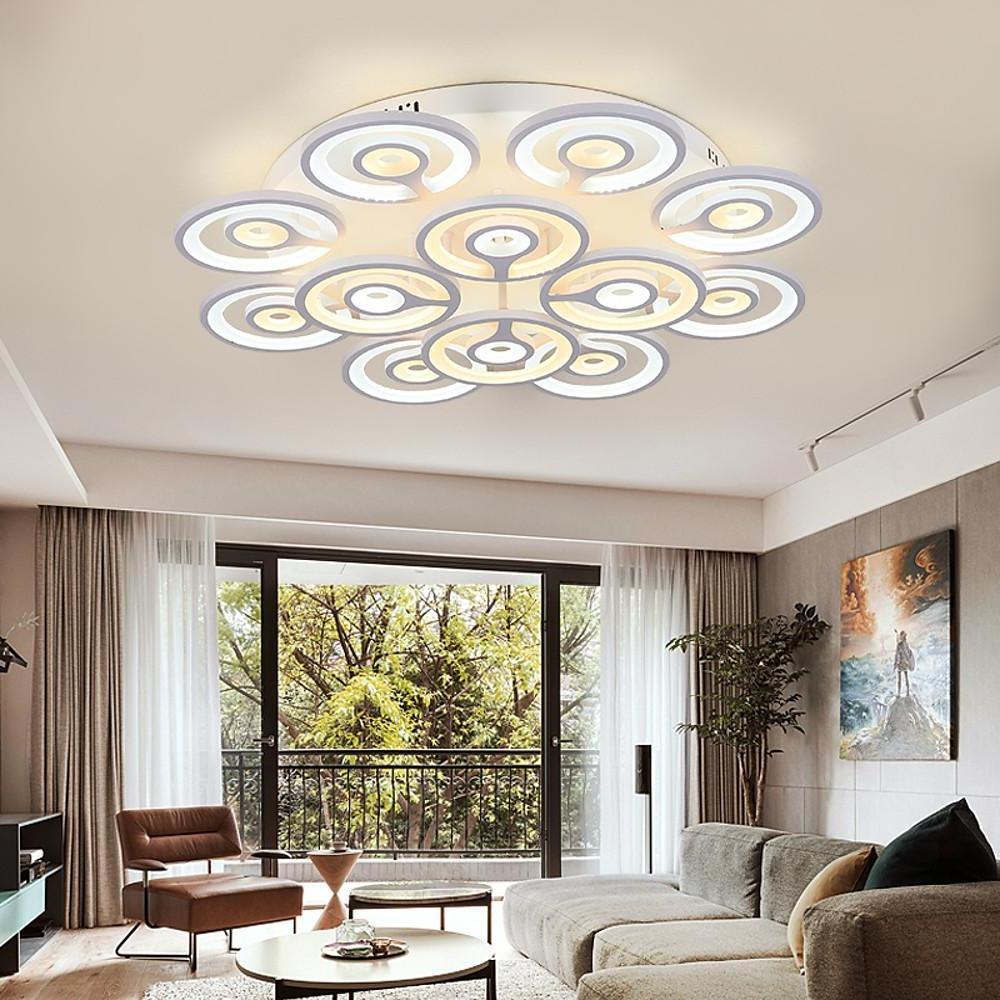 Round Flower Shaped LED Modern Flush Mount Lighting Ceiling Lights Hanging Light