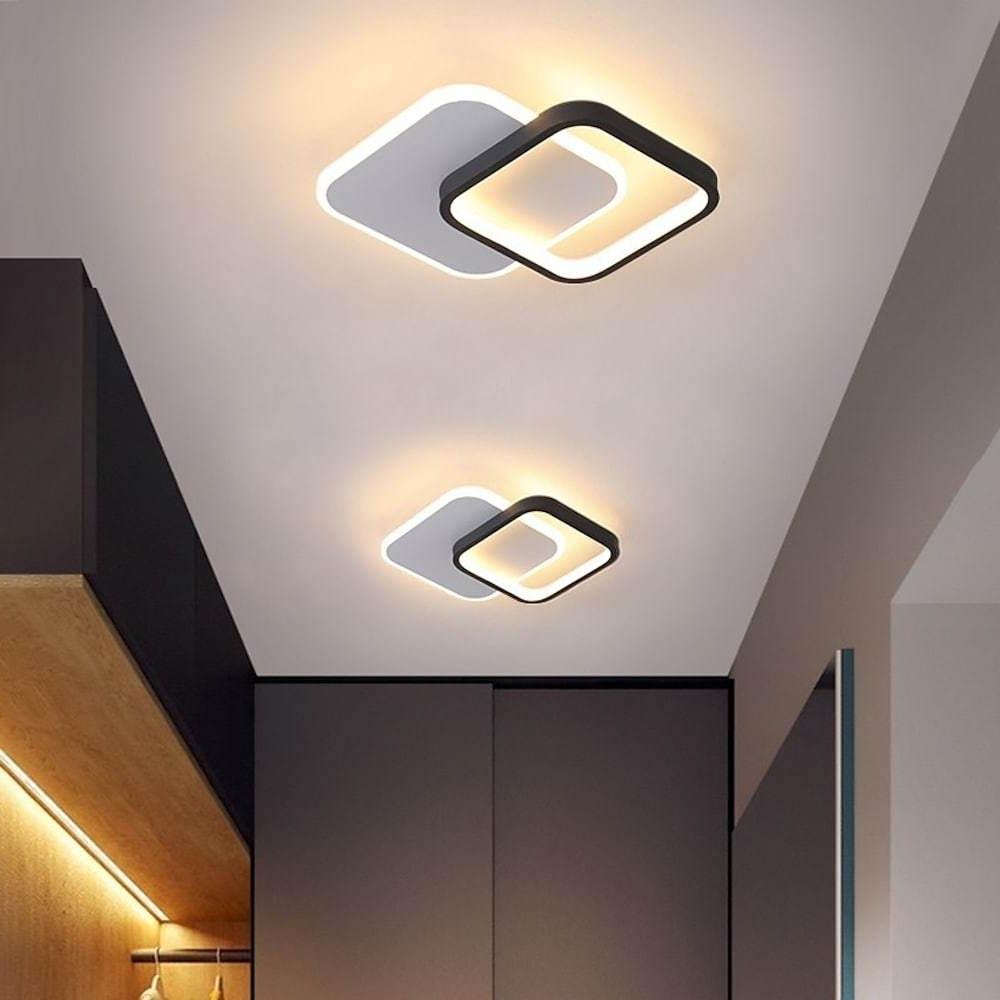 2 Square Acrylic Reflective Style Design Flush Mount Lighting LED Ceiling Light