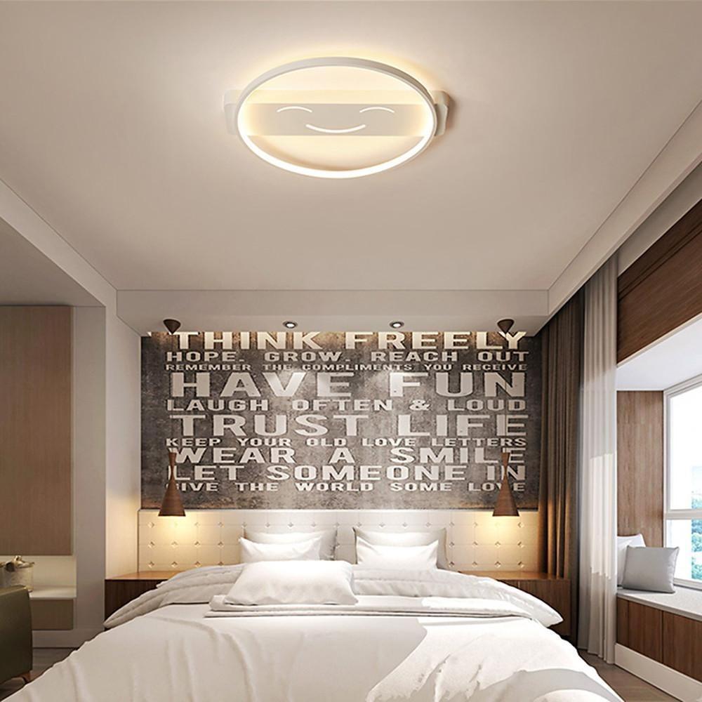 Circle Shaped Flush Mount Ceiling Light Face Metal Light 1 Light