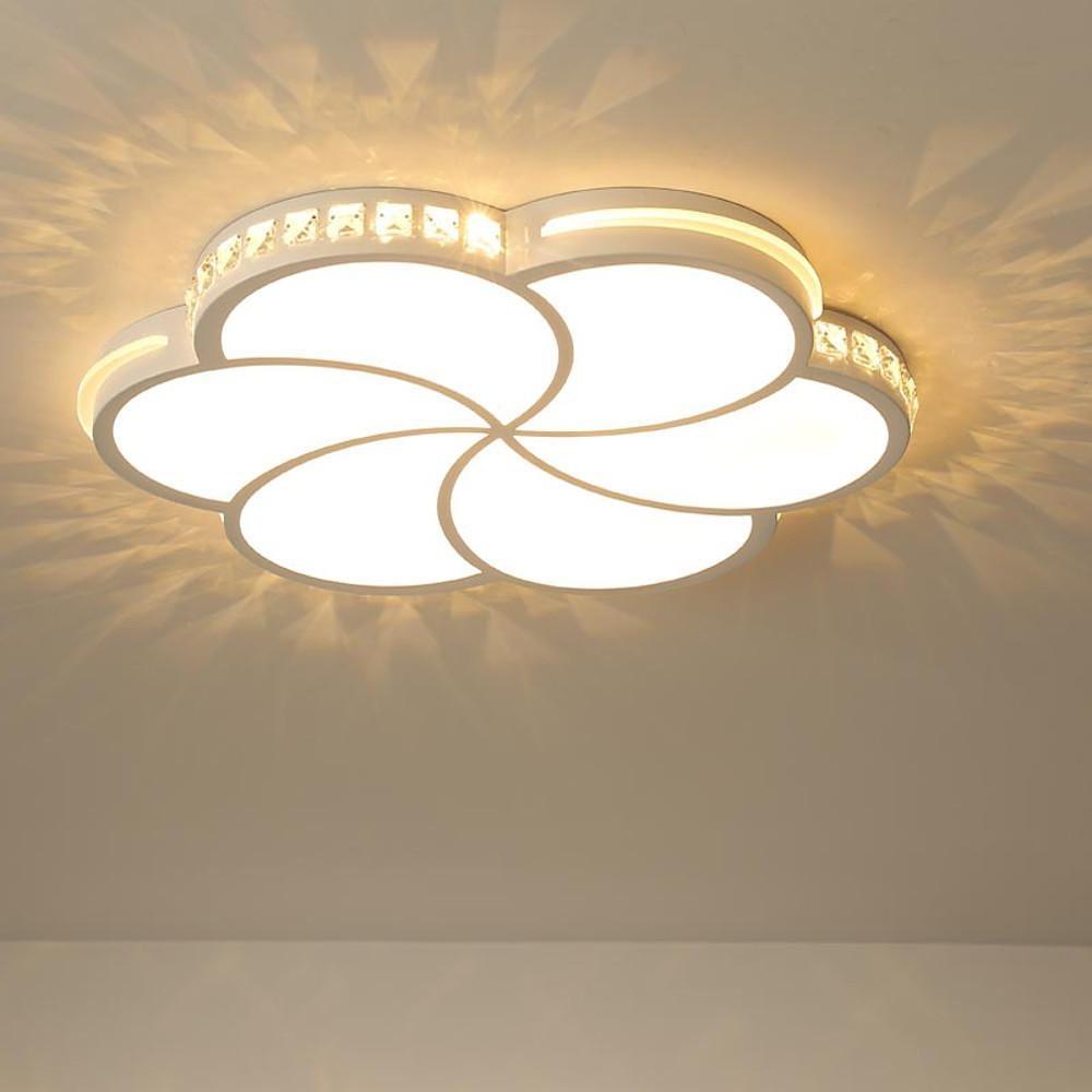 Geometric Flower Shaped Flush Mount Ceiling Light Dimmable Metal Light 1 Bulb