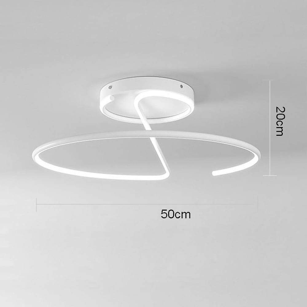 Semi Circle Streamlined Metal Dimmable LED Modern Ceiling Light Fixture