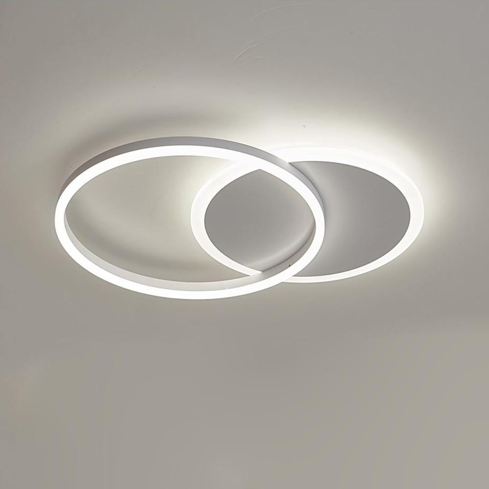 22'' Ambient LED Light Two Ringed Flush Mount Ceiling Light with Bulb