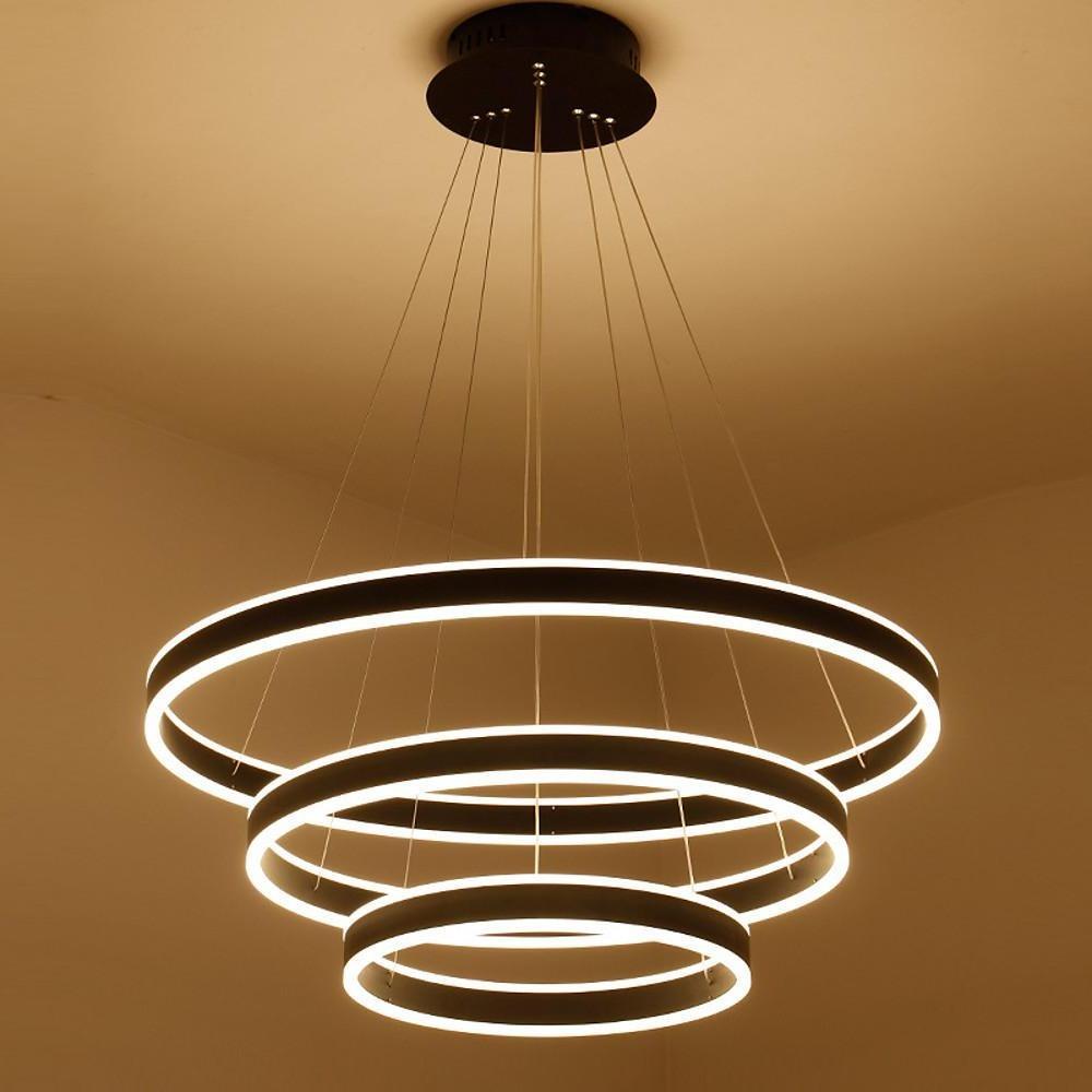 3 Circles Interweaved LED Modern Chandeliers Pendant Light Hanging Lamp