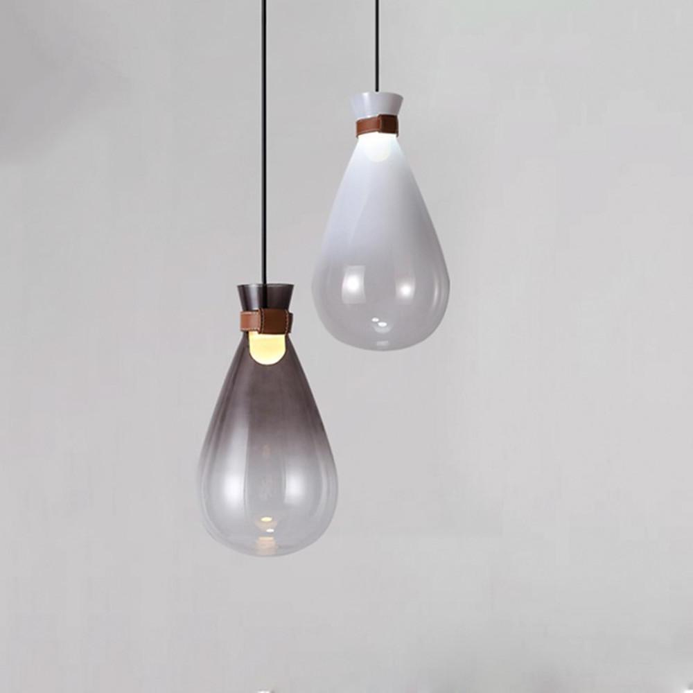 Industrial Teardrop Pendant Light Vintage Glass Metal LED Ceiling Light