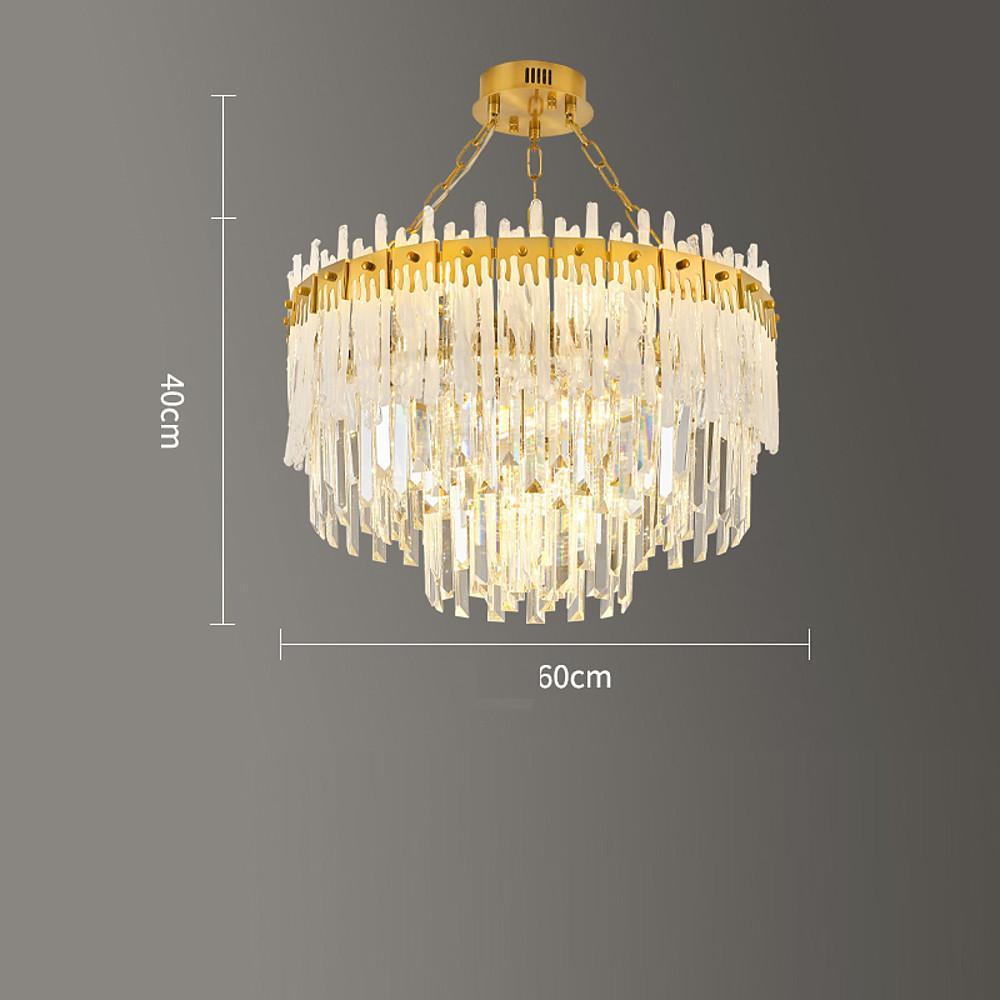 Nordic Style Round Gold Crystal Chandelier: 16??cord, Gold, Neutral Light