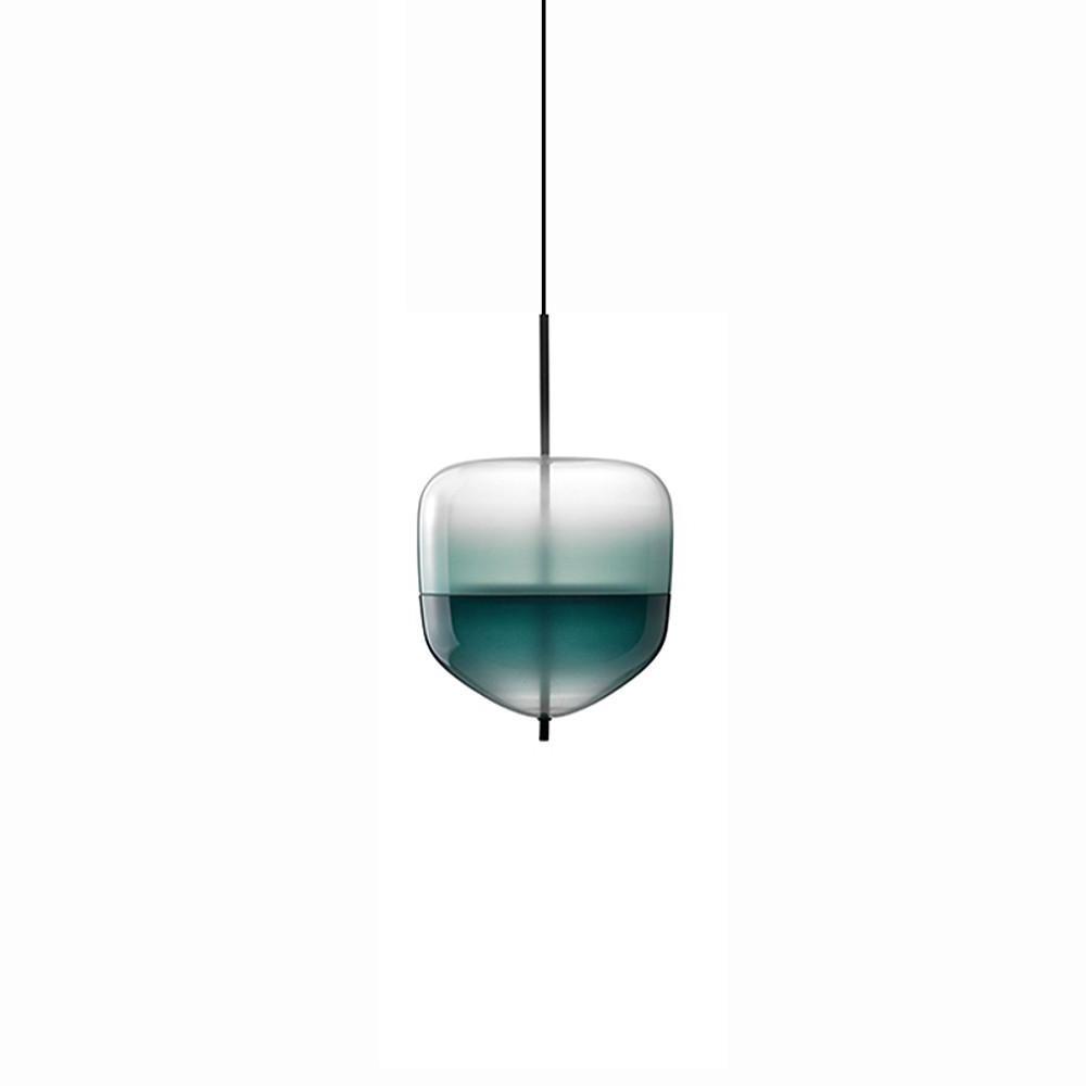 1 Bulb Gradient Blue Glass Pendant Light Modern Industrial Pendant Lamp