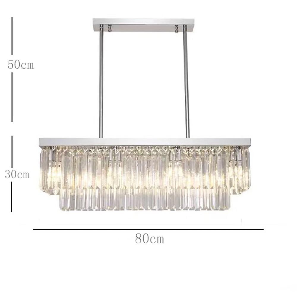 Rectangular Double-layer Crystal LED Industrial Chandeliers Pendant Light