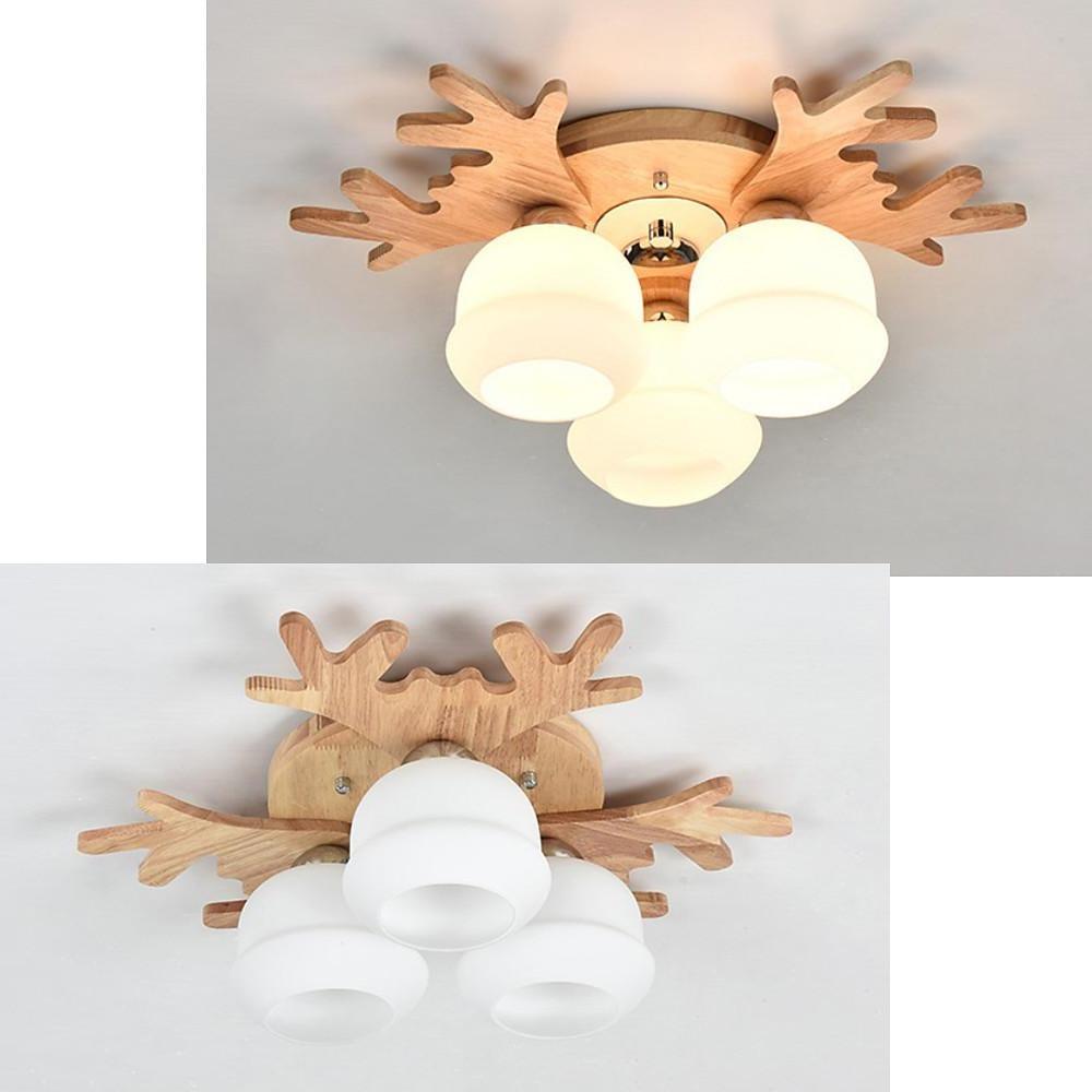 Globes Cluster Modern Bamboo Glass LED Flush Mount Ceiling Lights for Bedroom