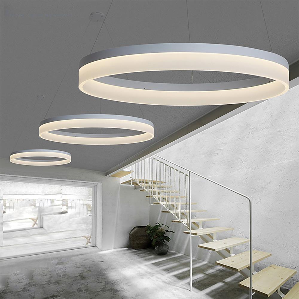 Circular Contemporary Pendant Lighting Aluminum Acrylic LED Kitchen Dining Room Lighting Ceiling Light