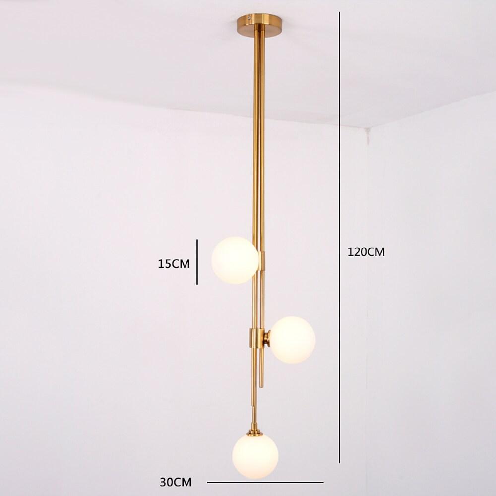 Elongated Gold Pendant Light Metal Glass Industrial Pendant Lighting