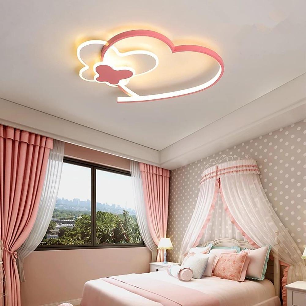 Novelty 2 Hearts Metal Flush Mount Ceiling Light LED Baby Kids Lights for Bedroom