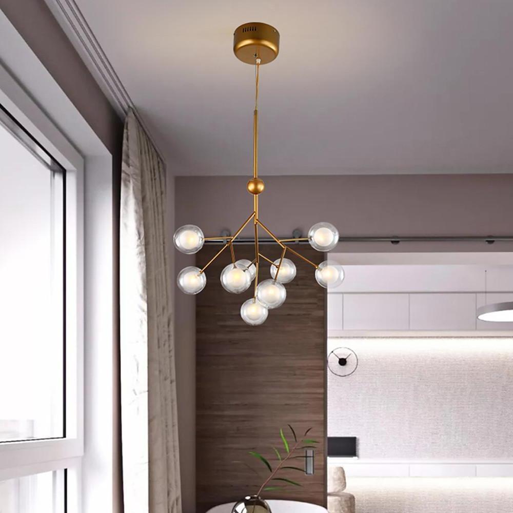 Nordic Style Sputnik Cluster Design Chandeliers Metal Kitchen Lighting Dining Room Lighting Ceiling Light 9 Bulbs