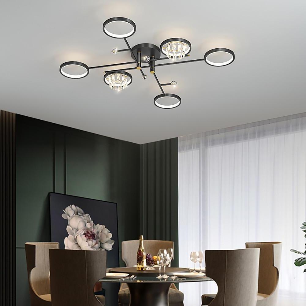 Geometric Crystal Metal Flush Mount Ceiling Light Multiple Lights for Living Room