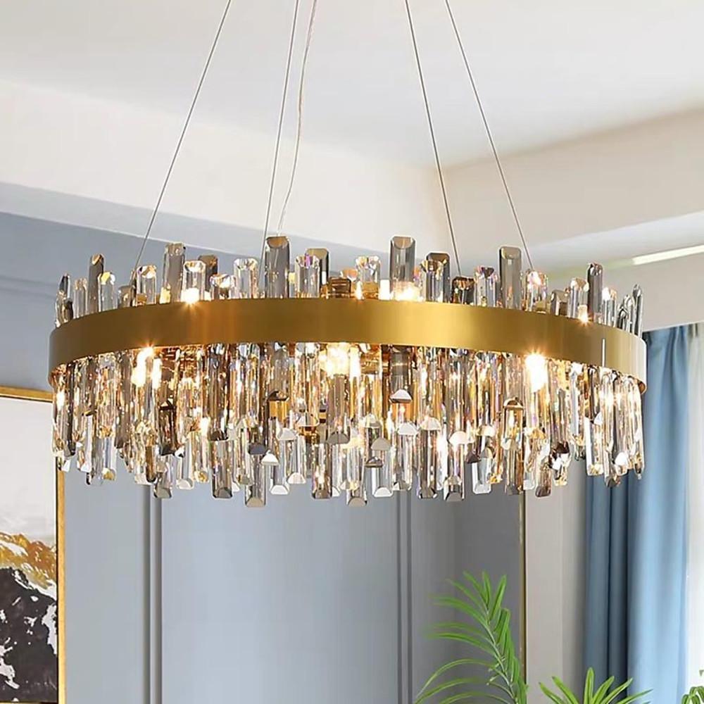 8 Light Modern Crystal Chandelier Industrial Brass Chandelier