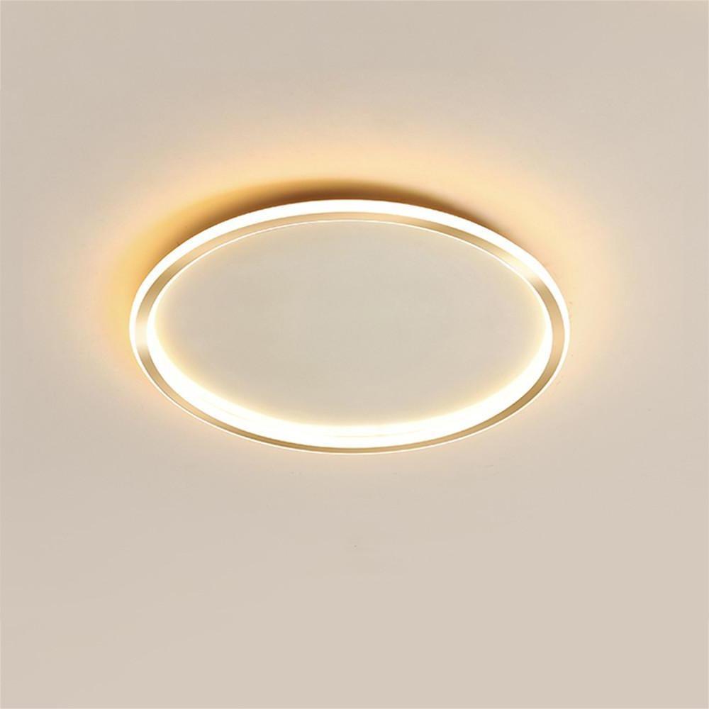 Circular Minimalist Metal Silica Gel LED Flush Mount Ceiling Light for Living Room