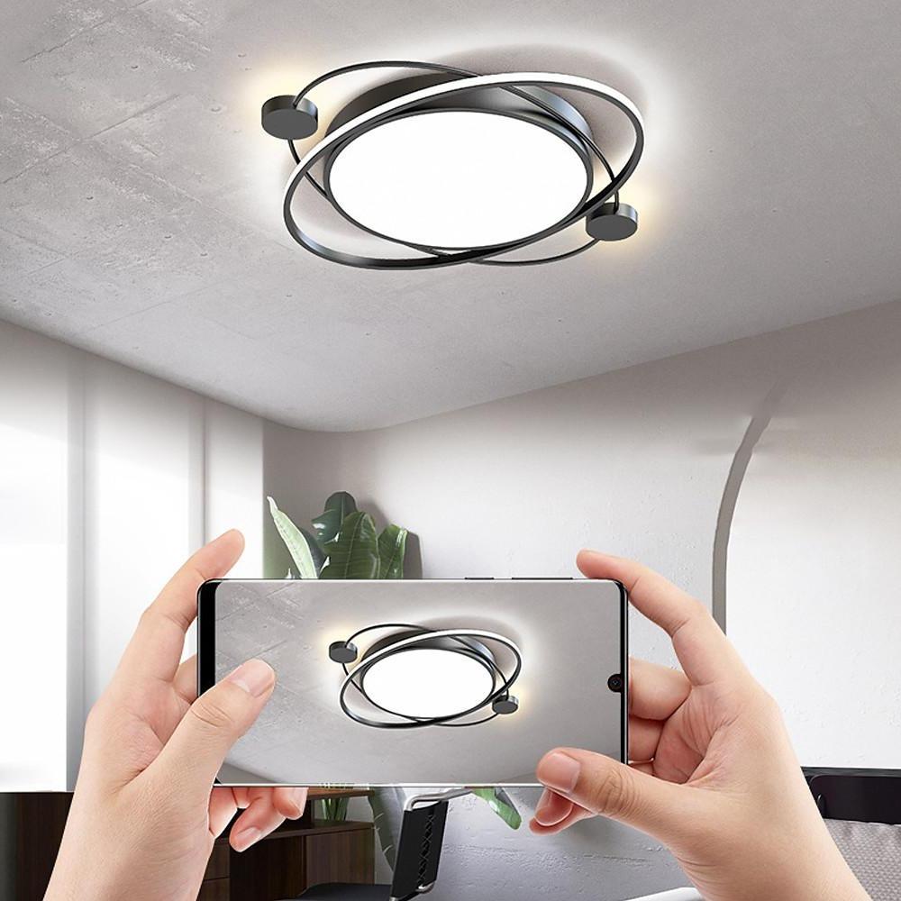 LED Geometric Shapes Circle Dimmable Flush Mount Lights with Remote Control