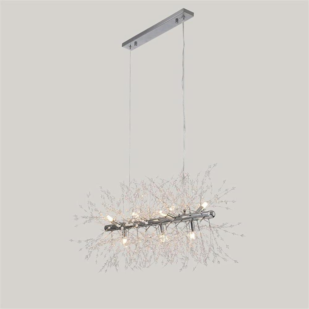 Luxury Modern LED Pendant Light with Electroplated Metal & Crystal Design E26/E27 Compatible