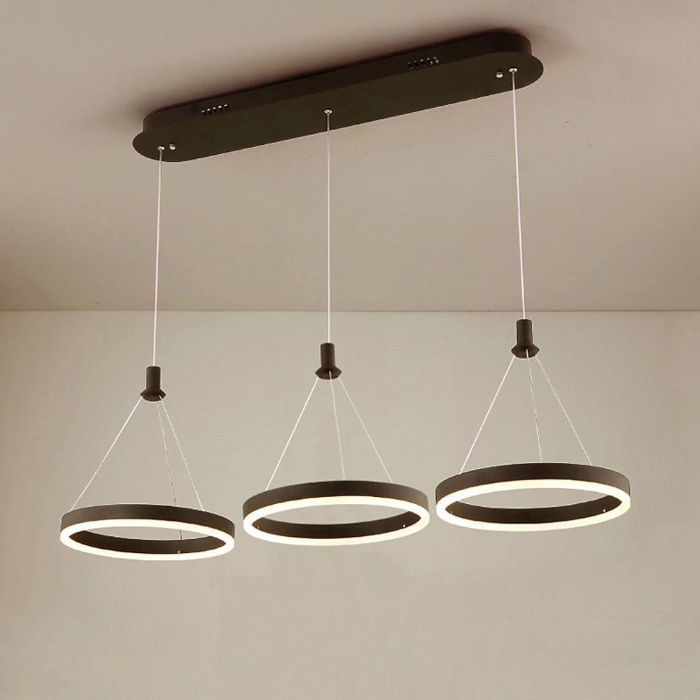 3-ring Dimmable LED Modern Chandeliers Pendant Light Hanging Lamp