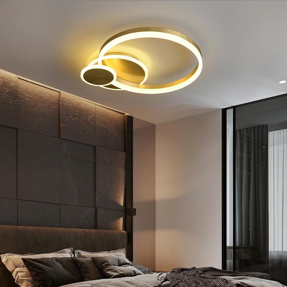 Overlapping Circles Flush Mount Ceiling Light Metal Artistic LED Light