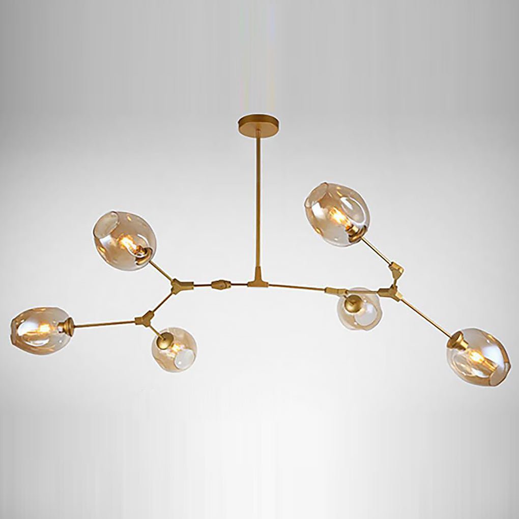 Nordic Branches Bubble Sputnik Chandelier - 5 to 11 Lights, Gold Finish