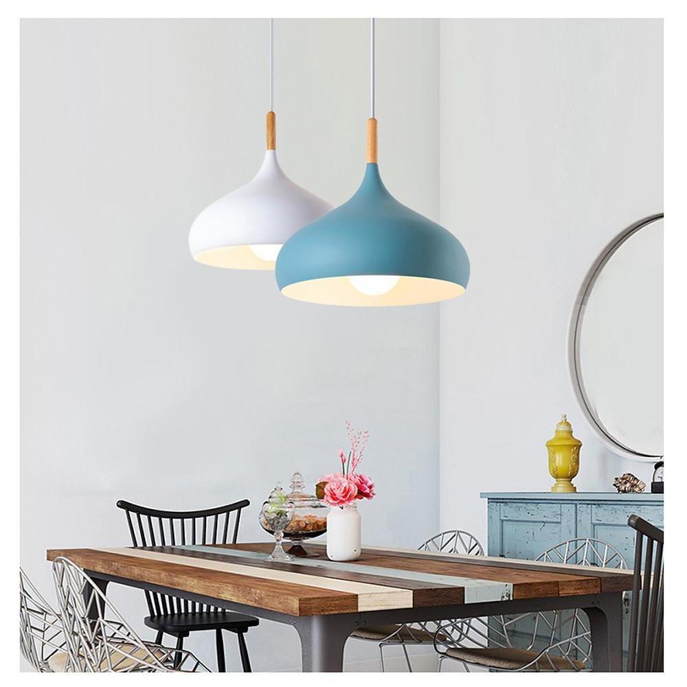 Decorative Cone Pendant Light Metal Wood Bamboo Island Kitchen Pendant Lighting