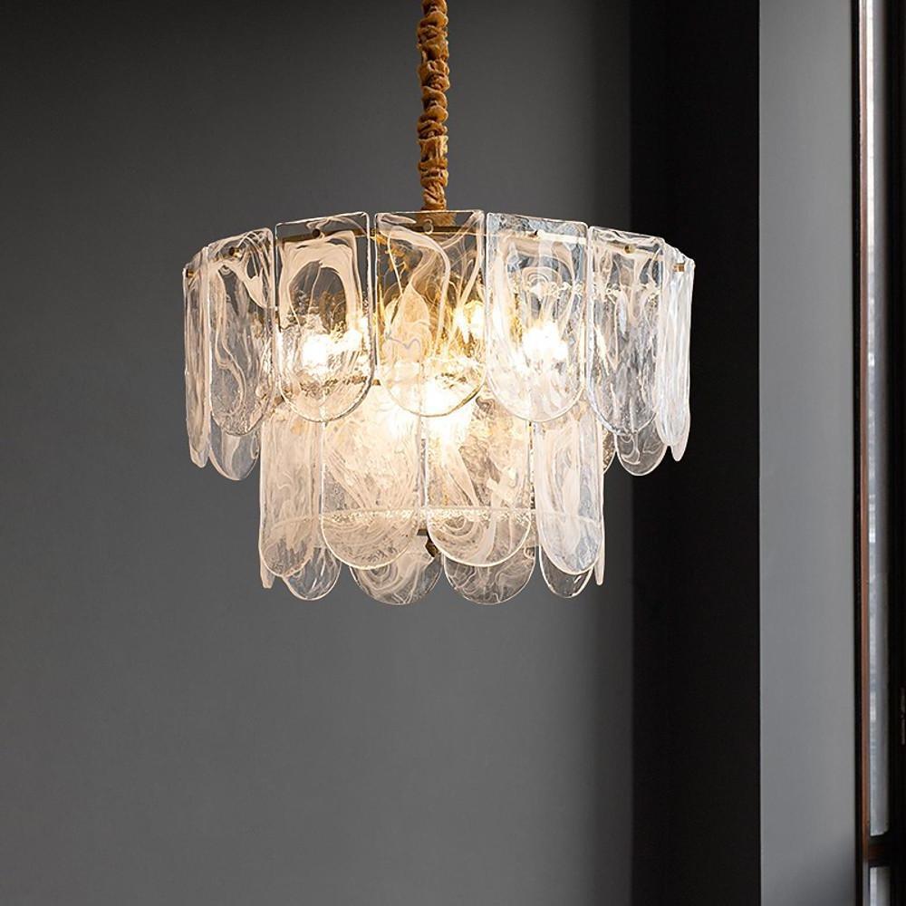 Traditional Classic Chandelier Light Metal Glass Ceiling Light