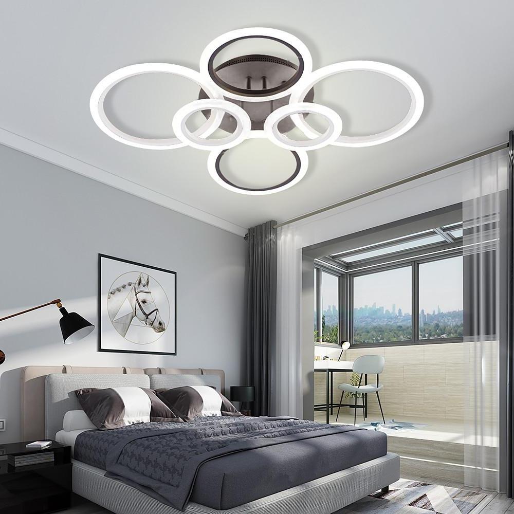 Circles Aluminum Acrylic Cluster Style Design Flush Mount Lighting LED Living Room Bedroom Ceiling Lights