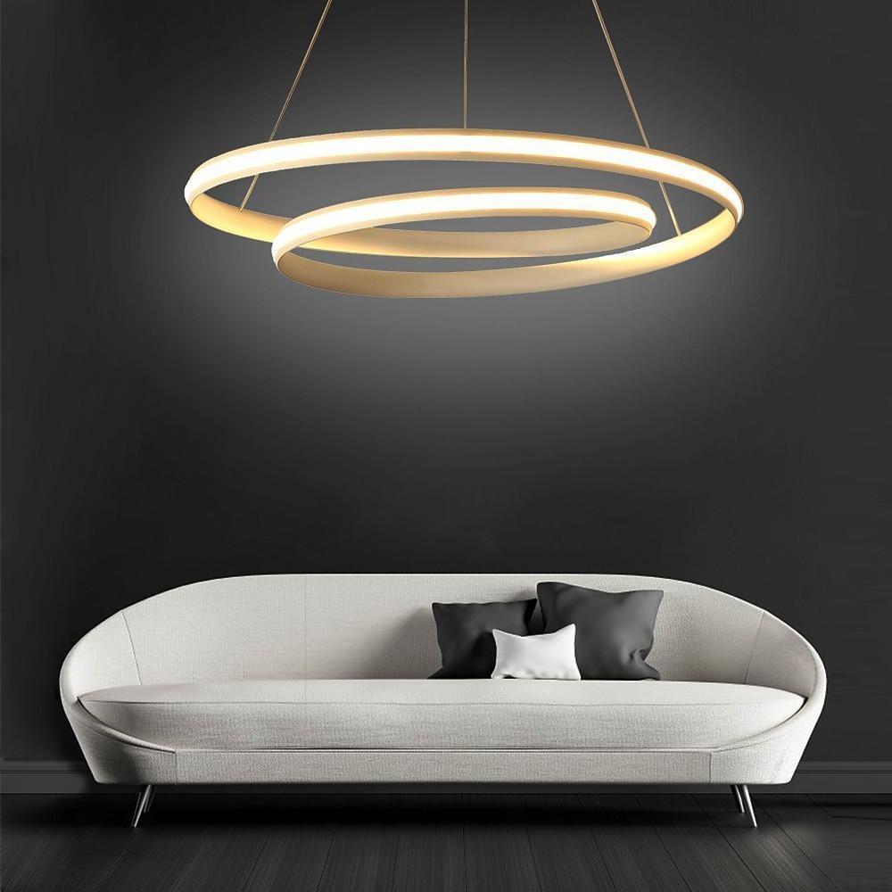 18'' Spiral-shaped LED Dimmable White Modern Adjustable Pendant Lights