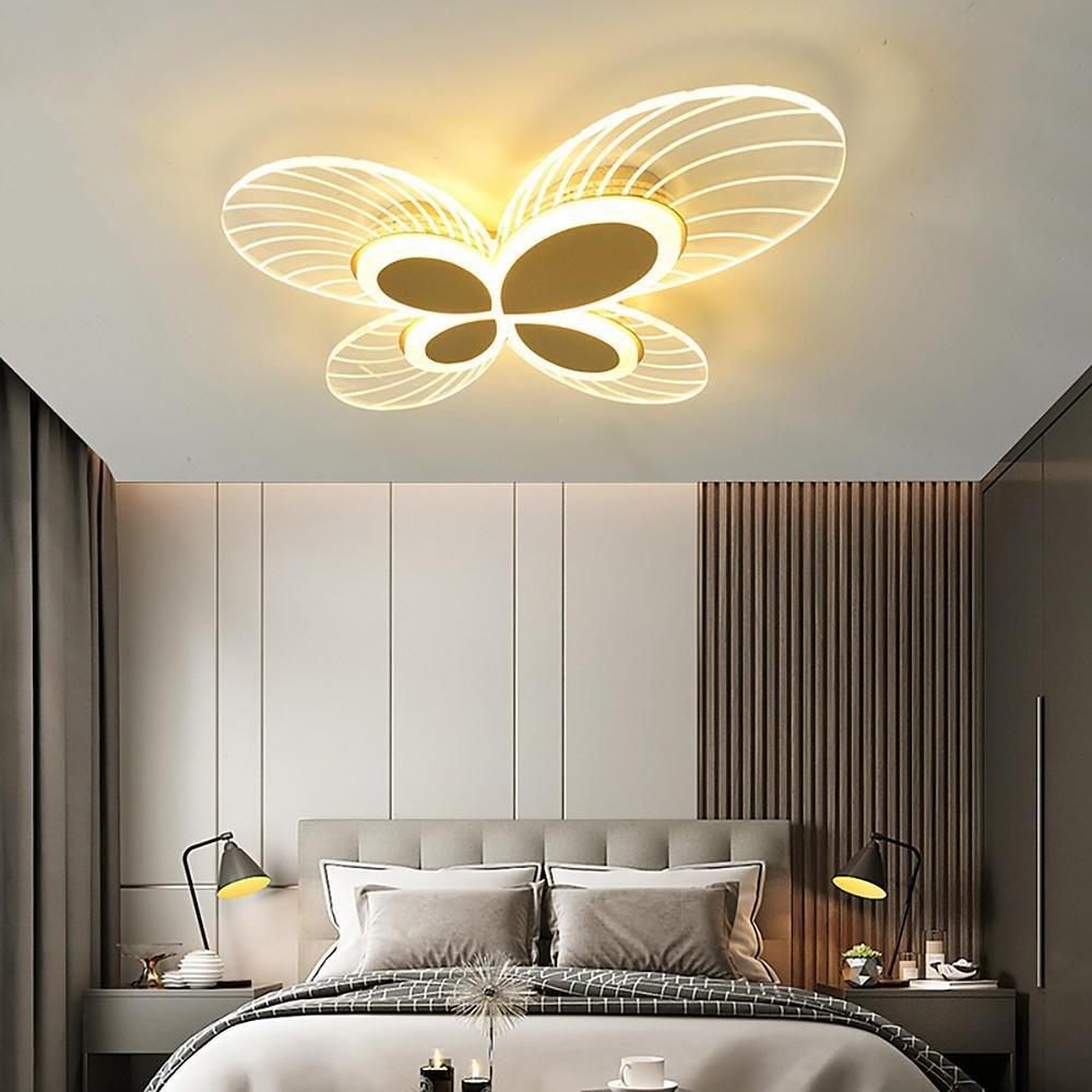 Butterflies Shaped Dimmable LED Nordic Flush Mount Lighting Ceiling Light